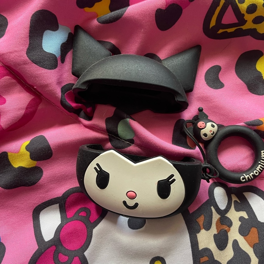 Sanrio Black and White Kuromi AirPod case used